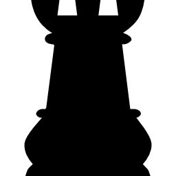 schwarze schachfigurenform des turms icon