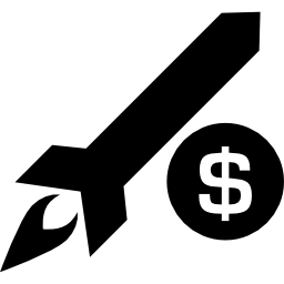 Money rocket icon