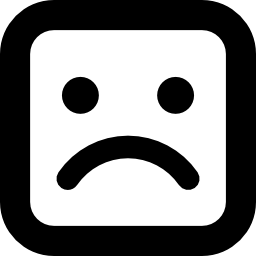 cara cuadrada emoticon triste icono