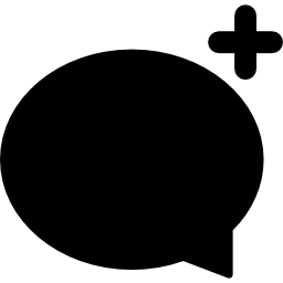 Talk bubble with plus sign icon