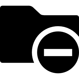 マイナス記号付きの黒いフォルダー icon