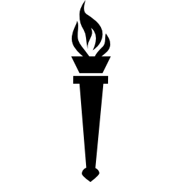 antorcha con fuego icono