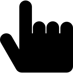 schwarze hand zeigt nach oben icon