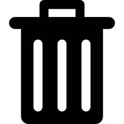 Trash can with cover from side view icon
