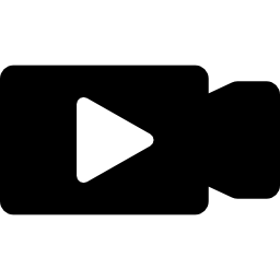 Movie camera interface symbol with play triangle icon