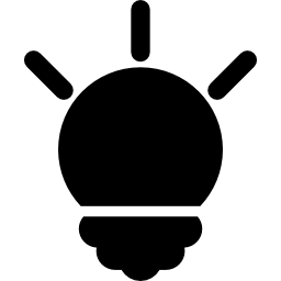 kreative glühbirnen-symbol schwarze form icon