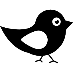 ave de plumas blancas y negras icono