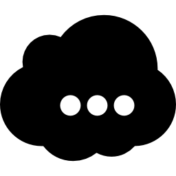 czarny kształt chmury z trzema kropkami w środku ikona