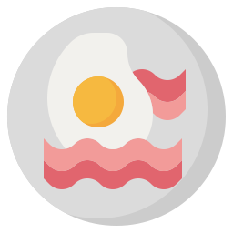huevo y tocino icono