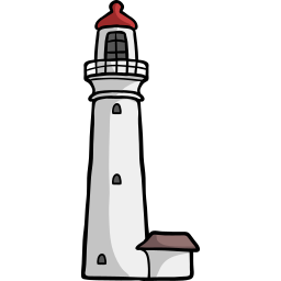 latarnia morska w punkcie podziału ikona