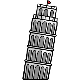scheve toren van pisa icoon