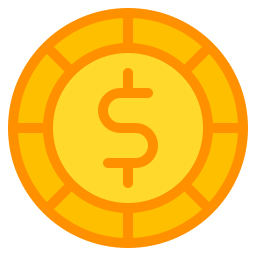 monete del dollaro icona