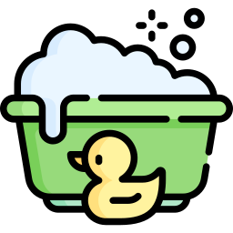 Baby bath tub icon