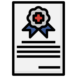 Medical certificate icon