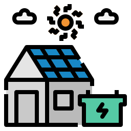 casa solar icono