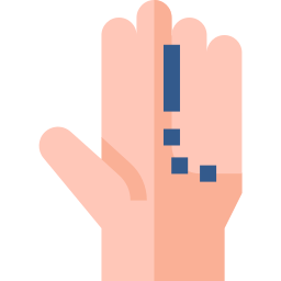 Loss of color in fingers icon