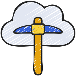 estrazione nel cloud icona