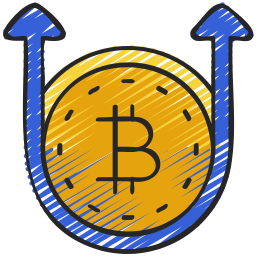 bitcoin w górę ikona