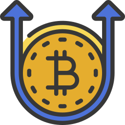 bitcoin omhoog icoon