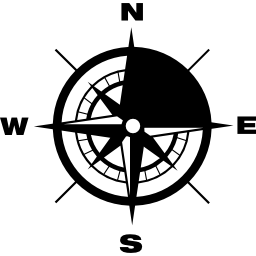kompas met de windrichtingen van de aarde icoon