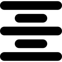símbolo de líneas de texto de párrafo centrado para interfaz icono