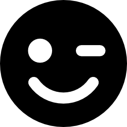 Wink circular face symbol icon