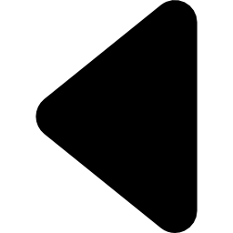 zwarte driehoekige pijlpunt die naar links wijst icoon