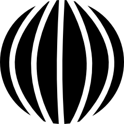 forma sferica con linee verticali icona