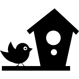 oiseau et maison Icône