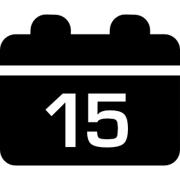 symbole de page de calendrier au jour 15 Icône