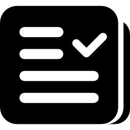 documenten controleren interfacesymbool van tekstregels in afgerond vierkant icoon