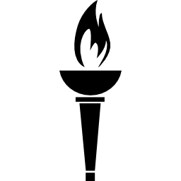 torcia con il fuoco icona