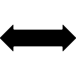 double flèche horizontale avec deux points opposés Icône
