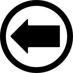 Left arrow in a circle outline icon