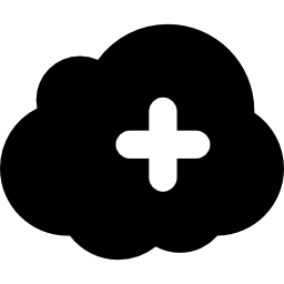 plusteken in een donkere wolk internet symbool icoon