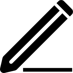 simbolo dello strumento matita in posizione diagonale per l'interfaccia icona