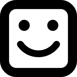 kwadratowa twarz uśmiechu ikona