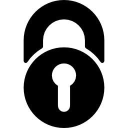 円形の南京錠セキュリティ インターフェイス シンボルをロックします。 icon