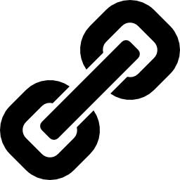 link-interface symbool van ketting in diagonaal icoon