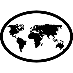 earth kaart in een ovaal icoon