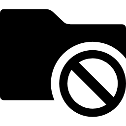 carpeta con señal de prohibición icono