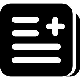 documenten plus symbool voor interface met afgeronde vierkante vorm icoon