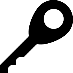 Key rotated to right interface symbol for security icon