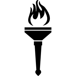 antorcha con luz de llamas icono