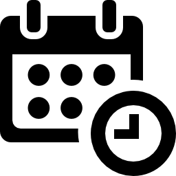 administration du calendrier et de l'horloge et symbole des outils d'organisation Icône
