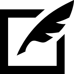 pluma en un cuadrado icono