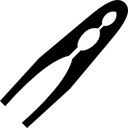 silhouette de pinces de cuisine en position diagonale Icône