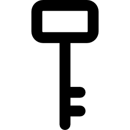 llave en posición vertical icono