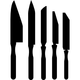 Knives cutlery set for kitchen icon