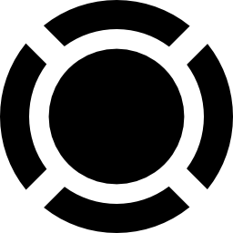 okrągły kształt z czterema zakrzywionymi liniami wokół tworzącymi okrąg ikona